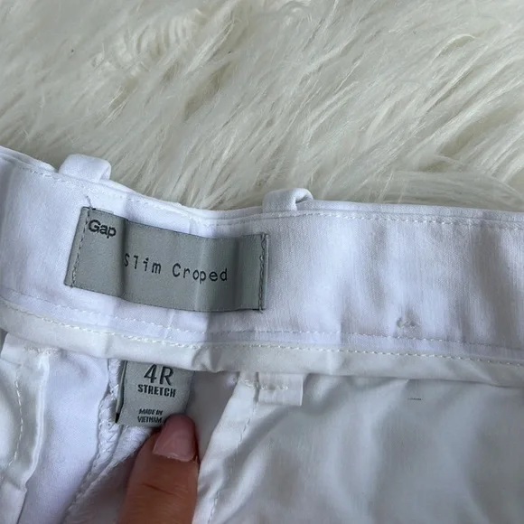 GAP SLIM CROPPED WHITE PANTS SIZE 4R - Picture 4 of 7